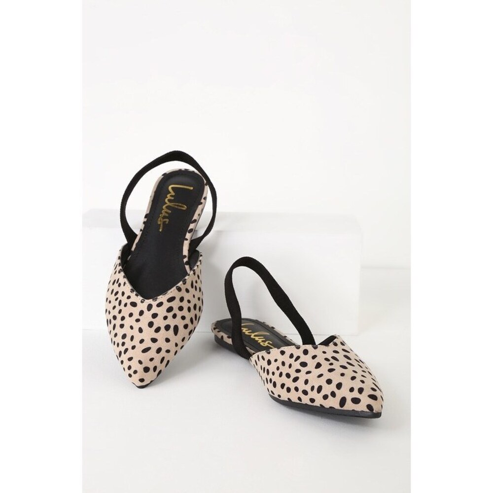 Mae Cheetah Suede Pointed-Toe Slingback Flats
